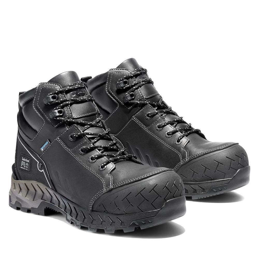 Timberland Mens Work Boots PRO® Summit 6-Inch Composite-Toe - Black - India FO8365094